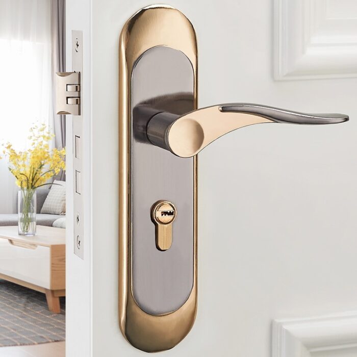 Aluminum Alloy Indoor Room Door Lock Simple Door Handle Handle Lock Hardware Lock - Image 3