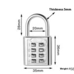 Button Combination Lock Alloy Padlock - Image 4