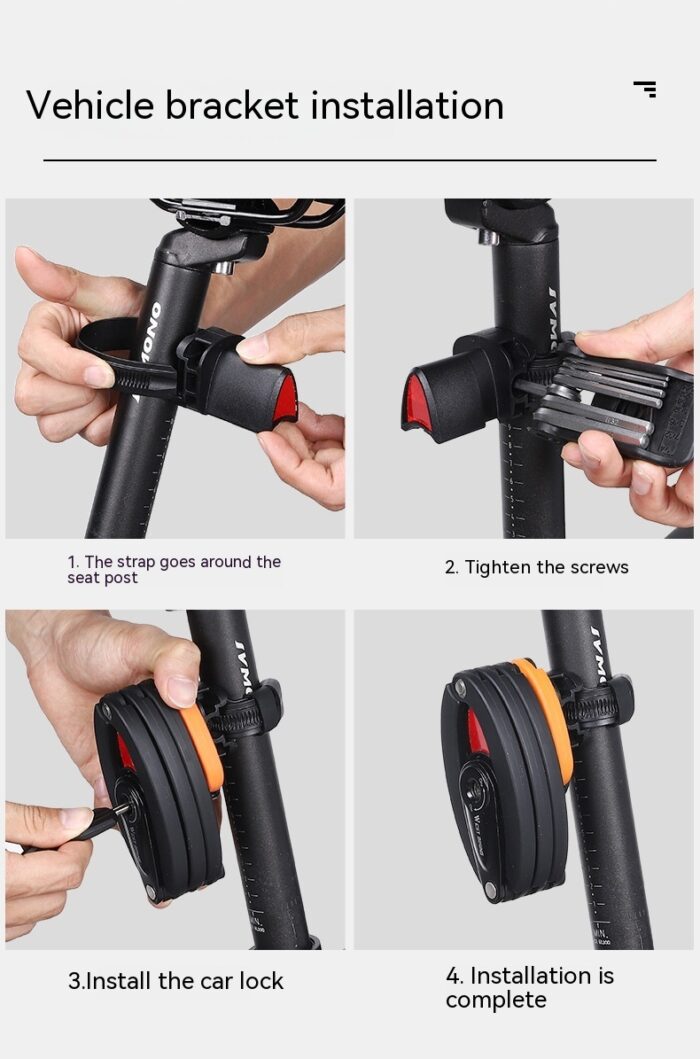 Anti-theft Key Mountain Bike Electric Car Chain Lock Motorcycle Folding Lock - Image 9