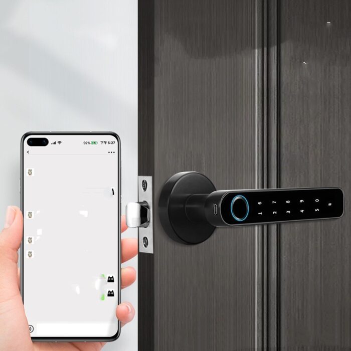Glass Room Door Indoor Wooden Door Fingerprint Lock Bluetooth Lock - Image 2
