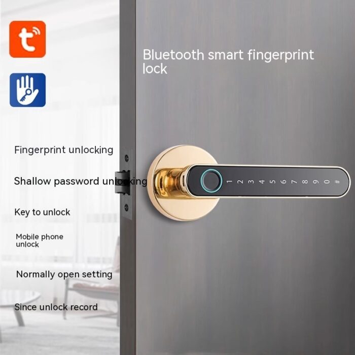 Punch-free Fingerprint Lock Household Wooden Door Smart Lock - Image 7