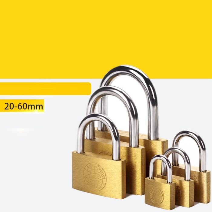 Household Modern Minimalist Small Lock Earth Copper Padlock - Image 4