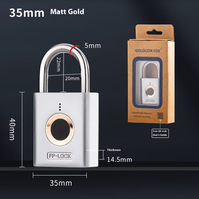 Electric Home Technology Intelligent Waterproof Fingerprint Padlock - Image 3
