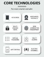Cat Eye Camera Smart Fingerprint Password Timber Door Lock - Image 10