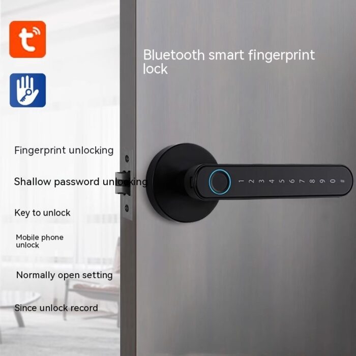 Punch-free Fingerprint Lock Household Wooden Door Smart Lock - Image 1