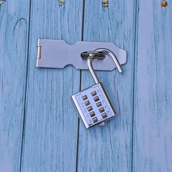 Button Combination Lock Alloy Padlock - Image 1