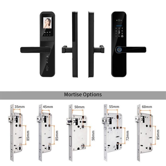 Cat Eye Camera Smart Fingerprint Password Timber Door Lock - Image 5