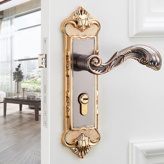 European Style Retro Aluminum Bedroom Door Lock - Image 5