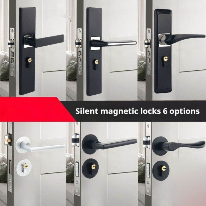 Household Indoor Split Magnetic Door Lock Handle - Image 2
