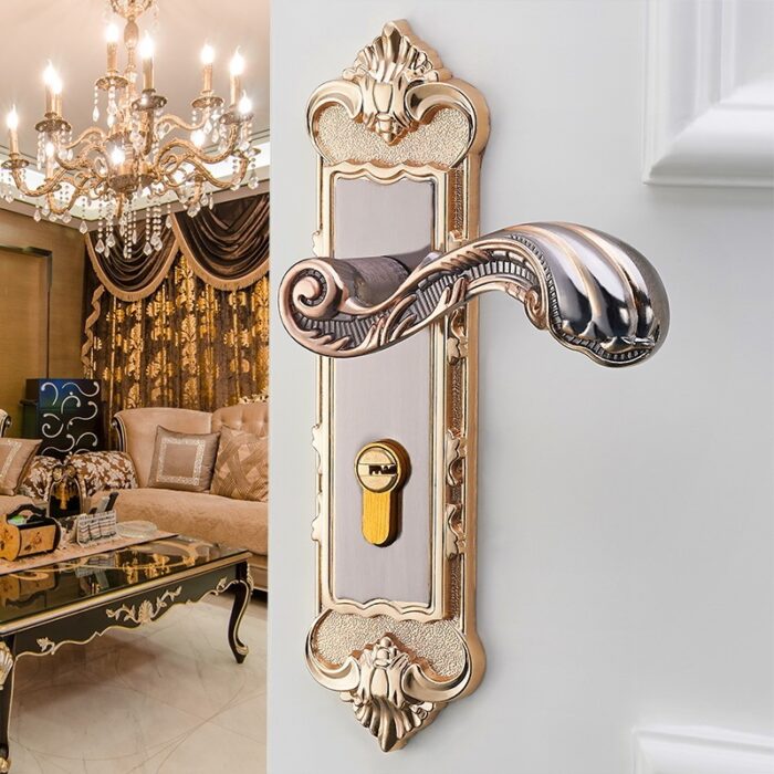European Style Retro Aluminum Bedroom Door Lock - Image 1