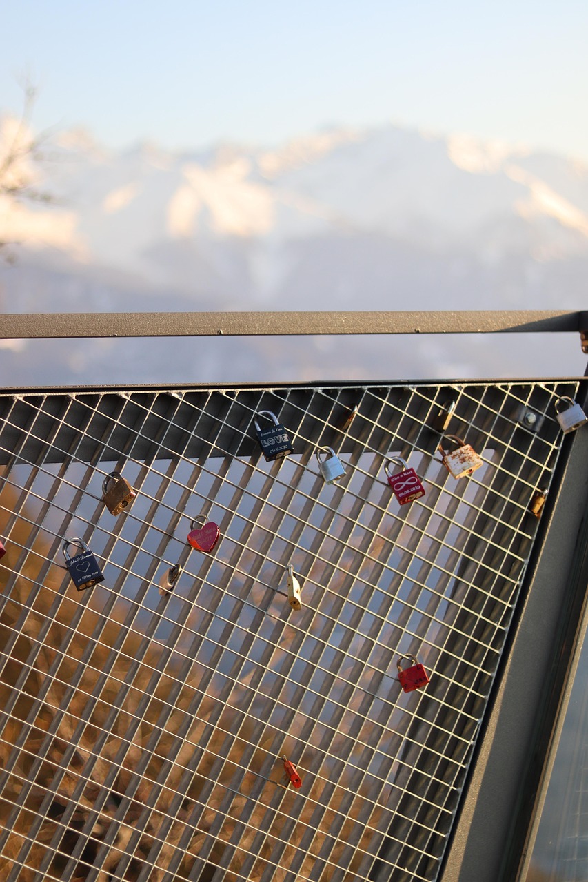 lock, bicycle lock, luck, happiness, railing, metal, symbol, tradition